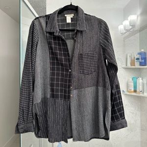 Coldwater Creek Mixed Print Button Up, Size Small